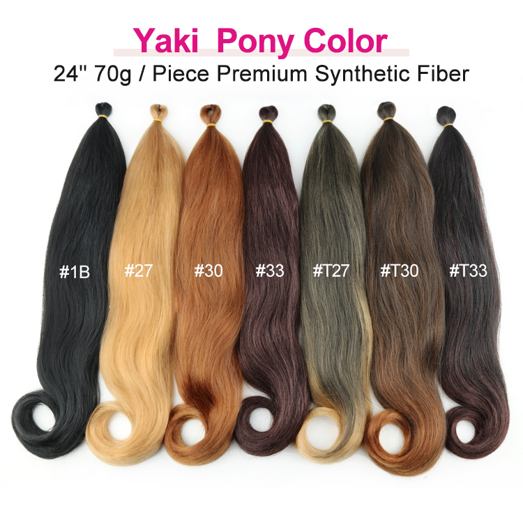 Synthetic Hair Extension High Quality Wholesale Synthetic Yaki Pony Styles  Braiding Hair Yaki Pony Hair