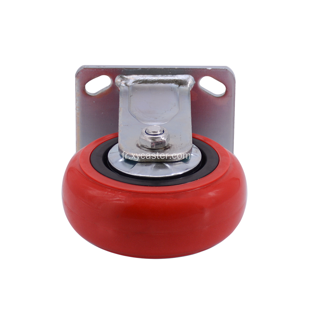 Roulette rigide en PVC robuste de 5 po, rouge