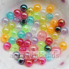 DIY Jewelry clear round beads AB plating acrylic loose beads