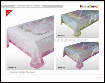 rosette satin table cloth/Plastic Pvc Table Cloth