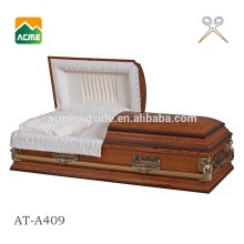 JS-A409 trade assurance supplier reasonable price cherry funeral casket decorations