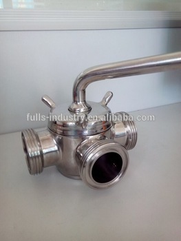 sanitary stainless steel tee plug valve