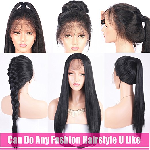 Brazilian Virgin Hair Full Lace Wigs Body Wave Human Hair Wigs with Baby Hair 130% Density For Black Women Natural Color