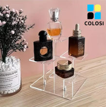 Clear Acrylic Tiered Display Stand for Cosmetics
