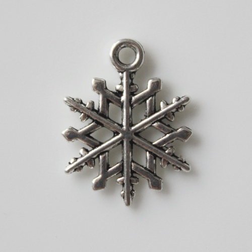 Wholesale 16mm Antique Christmas Snowflake Charms Pendant Fow Jewelry Bracelet Necklace Making Diy