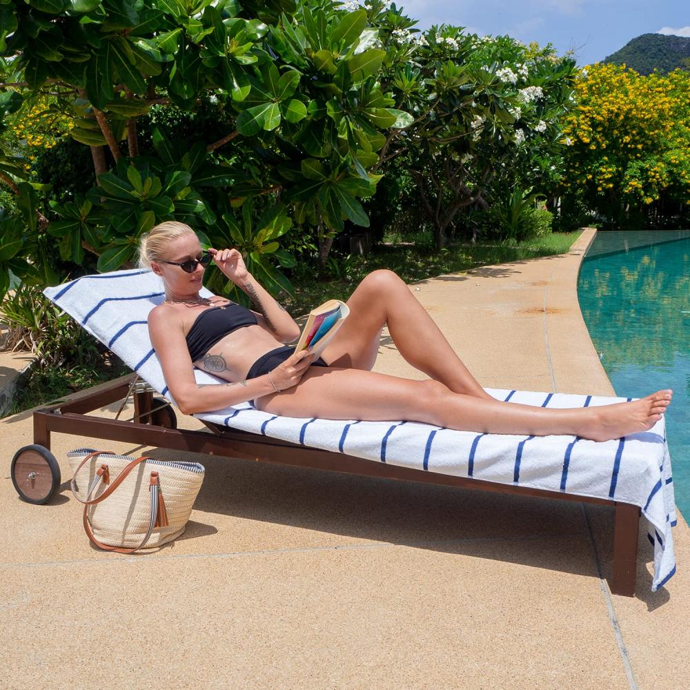 Cotton Beach Lounge Chair Covers Towels