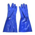 Blue heavy duty pvc chemical gloves