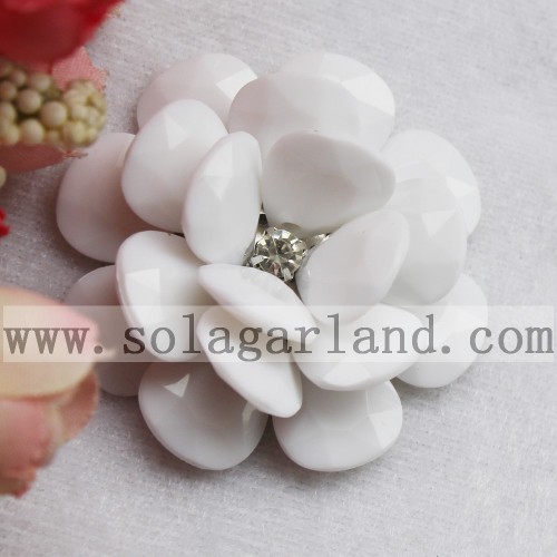 54MM acrylique opaque grande fleur perlée fleur de perle fantaisie