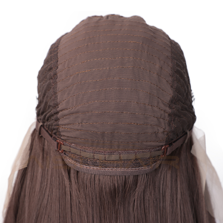 Aisi Hair Long Silky Straight Wave Brown Wig Cheap Swiss Lace Wig Synthetic Hair Lace Frontal Wigs For Black White Women