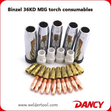 Binzel type Mig welding torch consumables 36KD