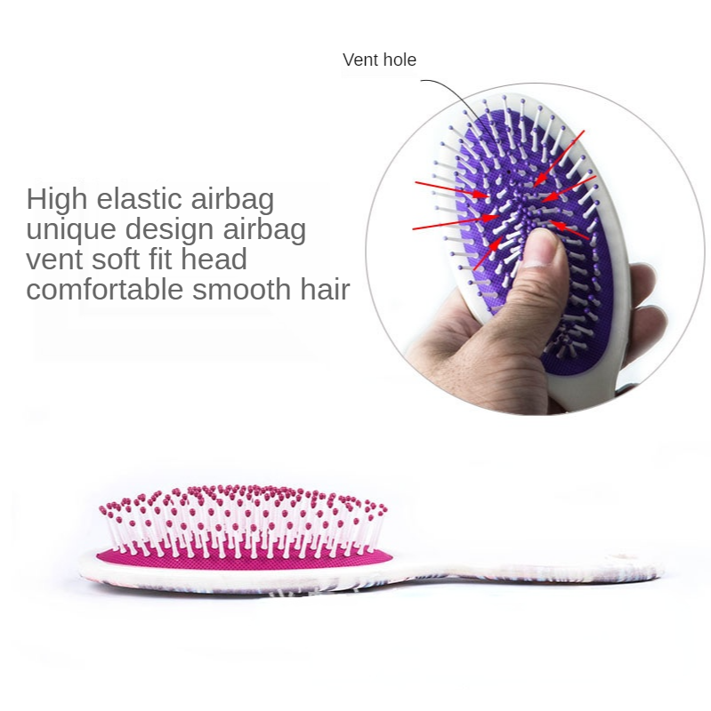 Plastic Airbag Comb Processing Custom Massage Comb Cartoon Printing Hairdressing Comb