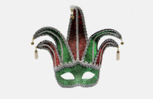 Green 12 Inch Jester Venetian Jester Mask Mf016-3 For Masquerade Ball