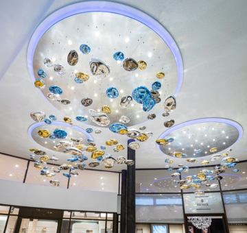 Custom glass hotel chandelier design