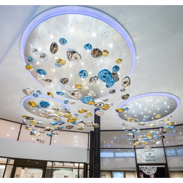 Custom glass hotel chandelier design