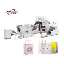 Máquina para fabricar bolsas de papel con cuerda plana redonda integrada