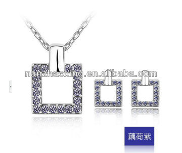 OUXI Rhinestone jewelry set with Austrian crystal S-2055