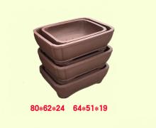 Medium Purple Clay Shallow Bonsai Square Pot