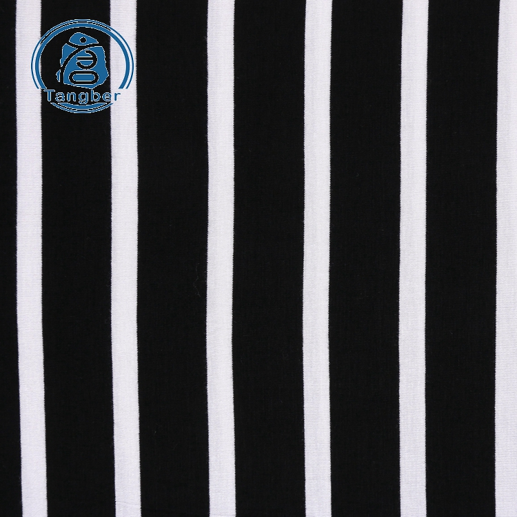 High quality cheap products 95% rayon 5%spandex striped jersey knit rayon fabric
