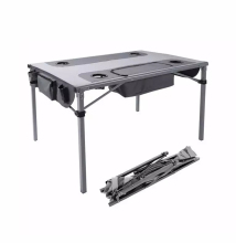 Customizable Foldable Aluminum Picnic Table with Cooler Bag for Outdoor Hiking and Camping