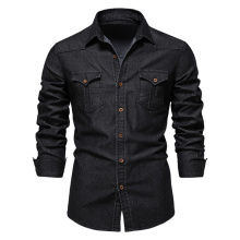 2024 Men's Non-Iron Denim Casual Long Sleeve Shirt