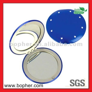 plastic folding rose shaped pocket mirror
