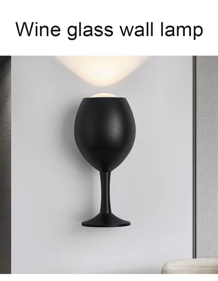 Modern Design Wine Glass Shape Wall Light Fancy Lamp aluminum waterproof light For Home Decor