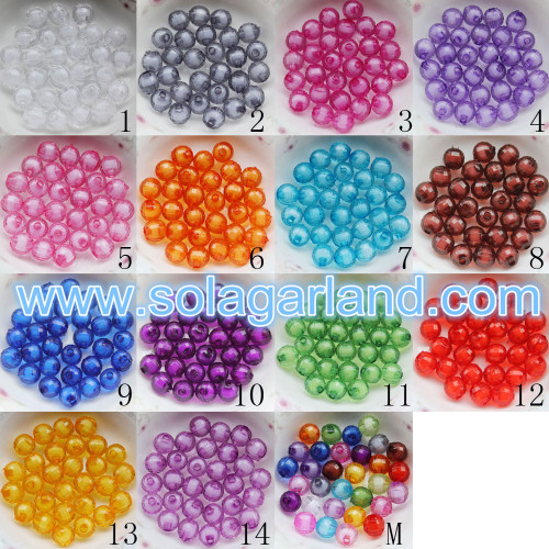 8-20MM Acrylic Crystal Faceted Round Bead In Bead Style Chunky Gumball Beads