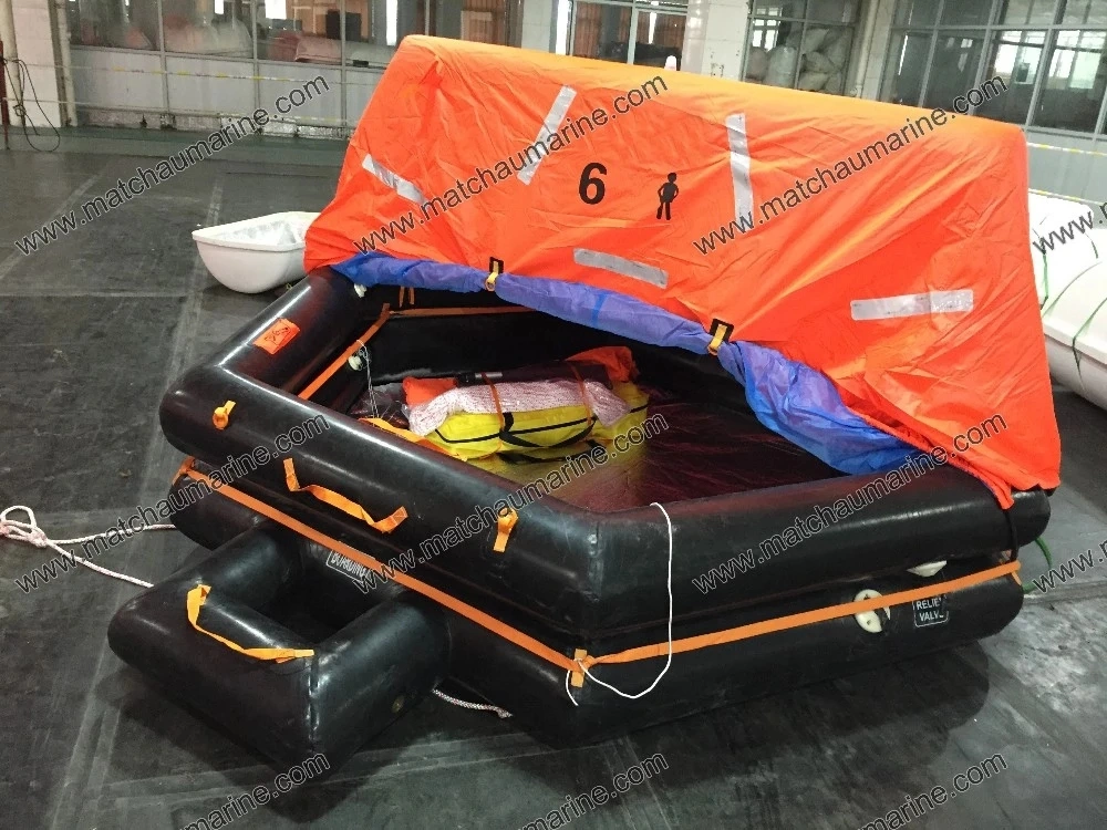 6 Persons Throw Over Board Inflatable Life Rafts