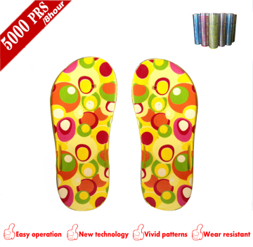 Colorful bubble design printing transferred film for slipper