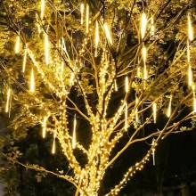 LED Solar Lights Meteor Shower String Lights - Waterproof Solar Christmas Lights for Outdoor Xmas Party