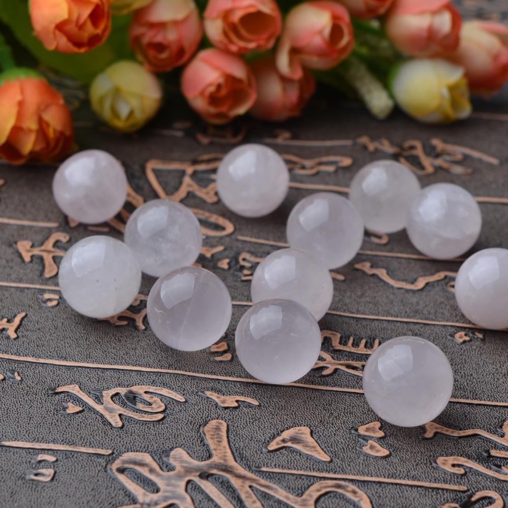 Boules de chakra de quartz rose de 20 mm pour le soulagement du stress Méditation Équilibrant la décoration de la maison Balques de cristal sphères polies