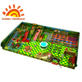 Green Trampoline Park Design With Large Slide