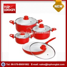8pcs popular aluminum press ceramic coating cookware sets