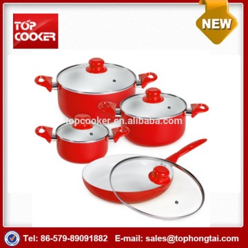 8pcs popular aluminum press ceramic coating cookware sets