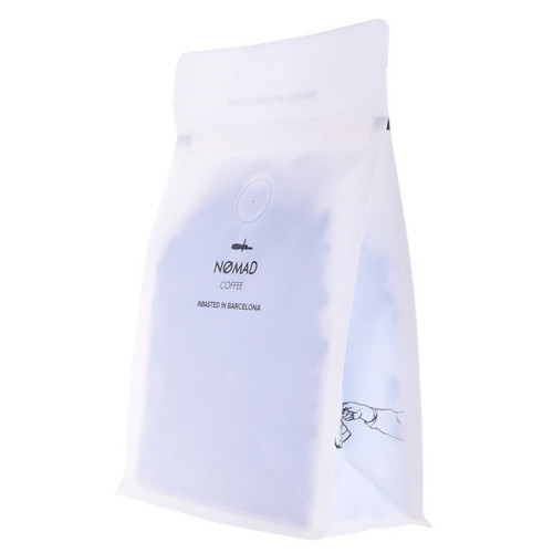 Embalagem primária de toque suave exclusiva de bolsa de café design branco