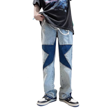 Popular Men's Star Washed Jeans for Hip Hop Trends