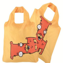 210D Orange Polyester Fodable Reusable Shopping Bag