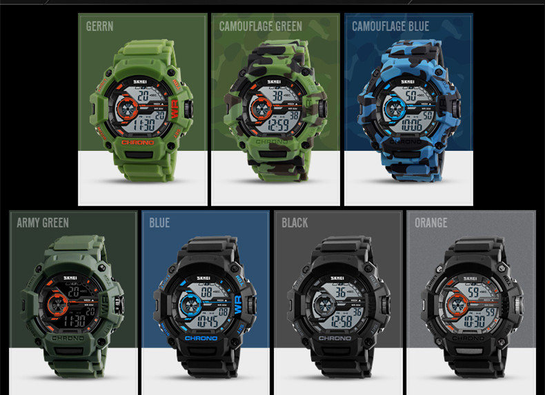 camouflage Plastic Skmei 1233 men's military watches