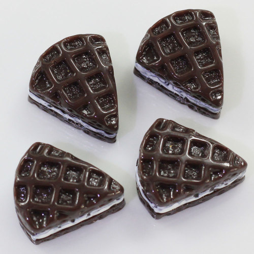 18*16mm Chocolat Sandwich Biscuits Flatback Résines Chambre Réfrigérateur Ornements À La Main Artisanat Décor Charmes Articles Pour Enfants