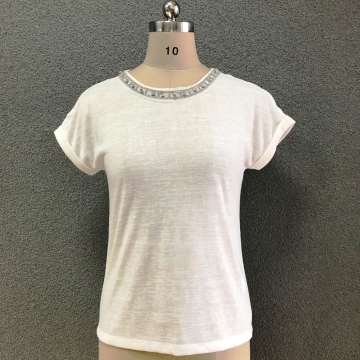 Women's cotton white knitted top