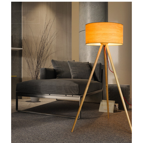 LEDER Tall Wooden Floor Lamp