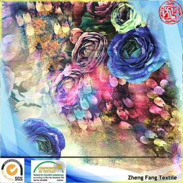 new design 100% polyester rose flower fabrics for clothing