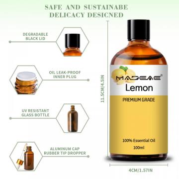 Aceite de limón a granel mayorista mejor aceite esencial de grado terapéutico