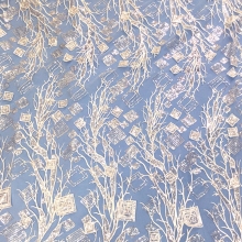 White Crystal Sequin Tulle Embroidery Fabric