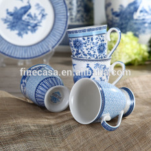 10OZ Elegant Blue and White Ceramic Mug of Blue in China