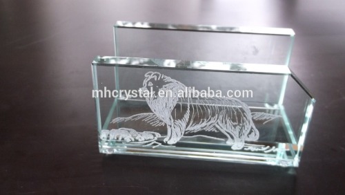 Elegant Crystal Glass Desk Business Card Holder MH-B0366