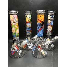 Bongs à bécher épais de 7 mm avec des personnages de dessins animés laids