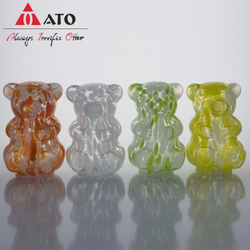 Handmade Craft Glass Bear Shape Lights Ornaments