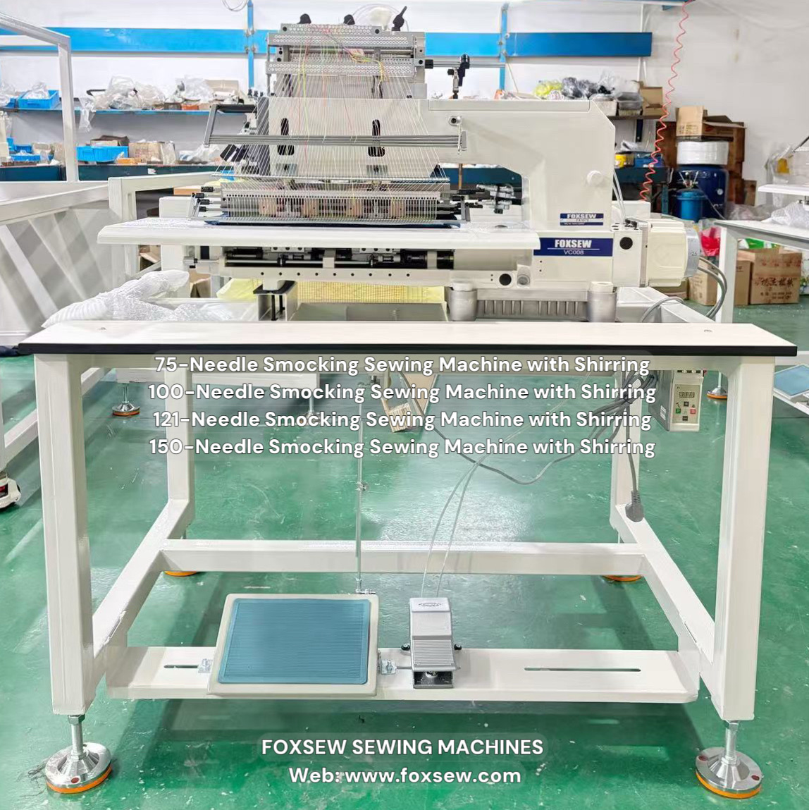 Mesin Jahit Smocking 75 Jarum dengan Shirring FOXSEW FX1075 -3 75-Needle Smocking Sewing Machine with Shirring FOXSEW FX1075 -3