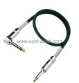 DML serie instrumento conector del Cable de guitarra 90° a la chaqueta de Nylon Negro Jack